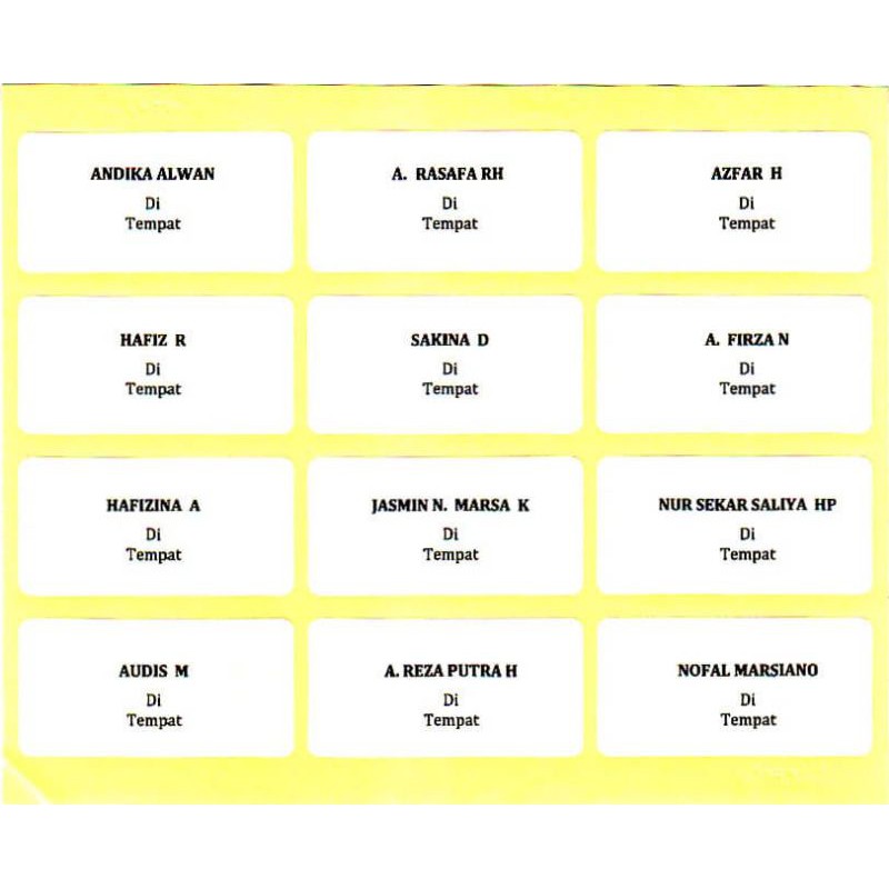 

Cetak Label Nama Undangan