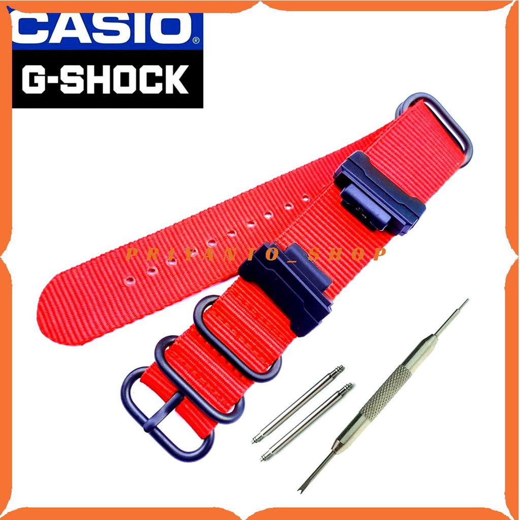 Nylon Zulu Watch Strap Tali Jam Tangan Casio G-Shock Nato Adapter MERAH