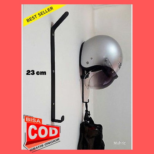 Gantungan Helem - Gantungan Helm Dinding - Gantungan Helm Besi Full Coating - Cantolan Jaket Besi - 