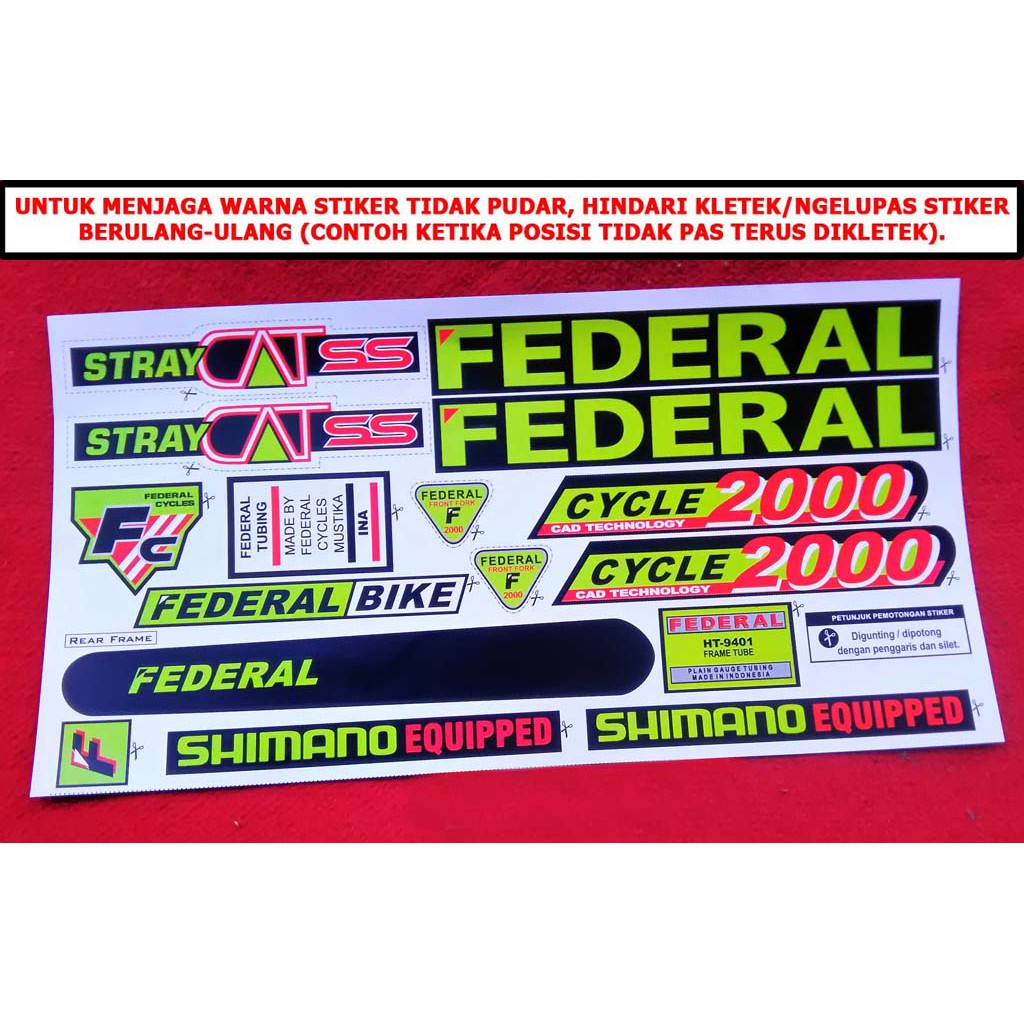

Stiker vinyl FEDERAL Stray Cat - warna Hijau Green Stabilo