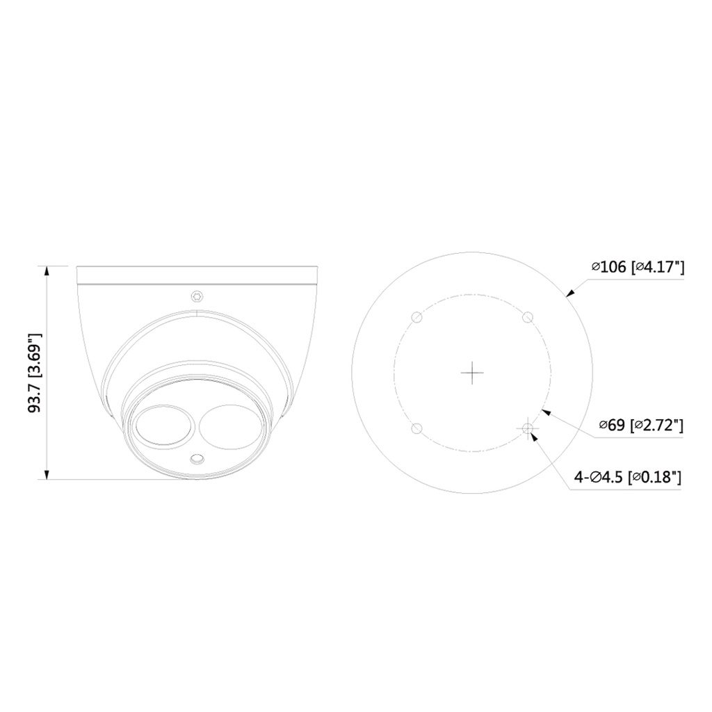 DAHUA HAC-HDW1400EMP-A DAHUA 4MP HDCVI EYEBALL CAMERA BUILT-IN MIC