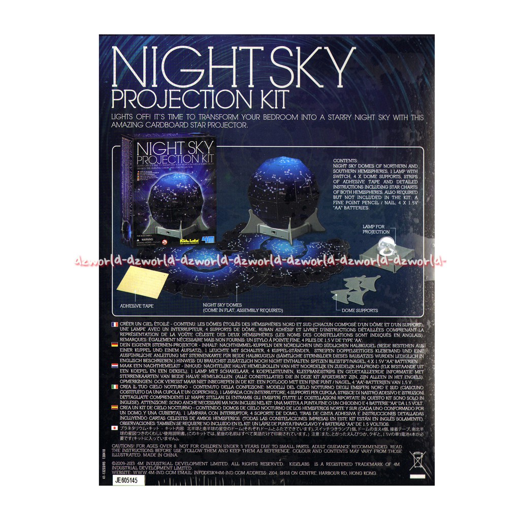 KidzLabs Night Sky Projection Kit4M Mainan Edukasi Yang Luar Biasa Menampilkan Proyeksi Langit Malam