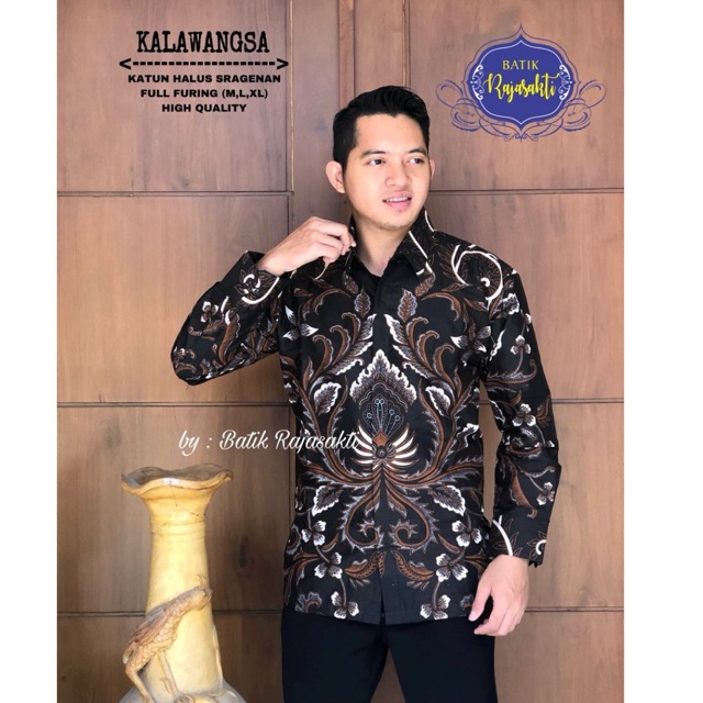 Batik Pria KALAWANGSA Katun Cabut Full Furing Termurah