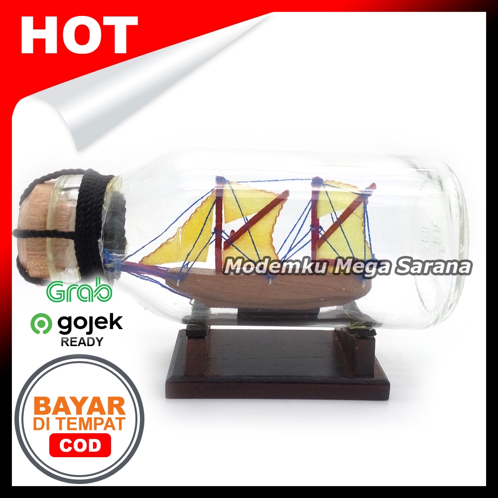 Miniatur Kapal Pinisi Dewaruci dalam Botol 11x6x5 cm