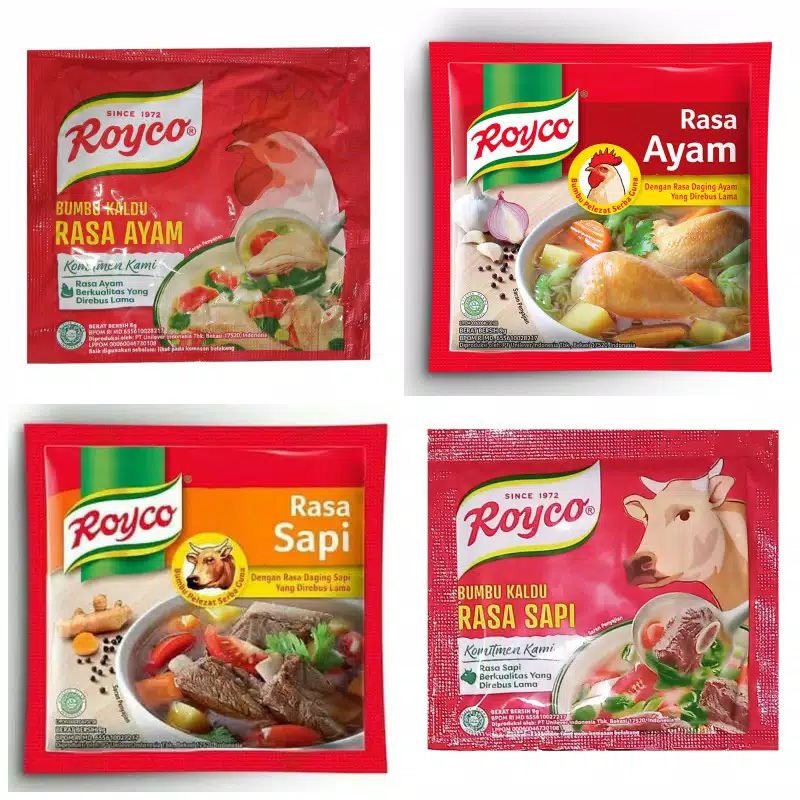 

Royco rasa sapi /rasa ayam 11gr sachet isi 1renteng 12,pcs