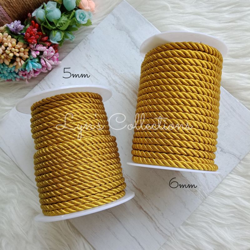 

Tali Tambang Pilin Untuk Dekorasi Gold dan Silver Per Yard (+/- 90cm)