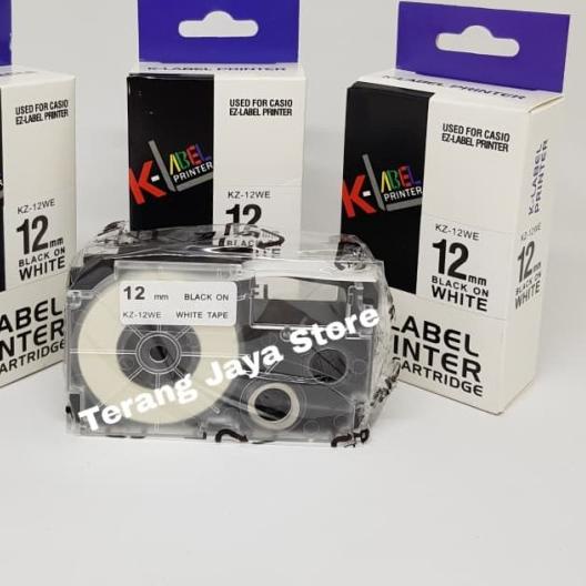 

☉ K-Label EZ-Label Printer Black Ink White KZ-12WE /Label Casio 12MM Ori ☻