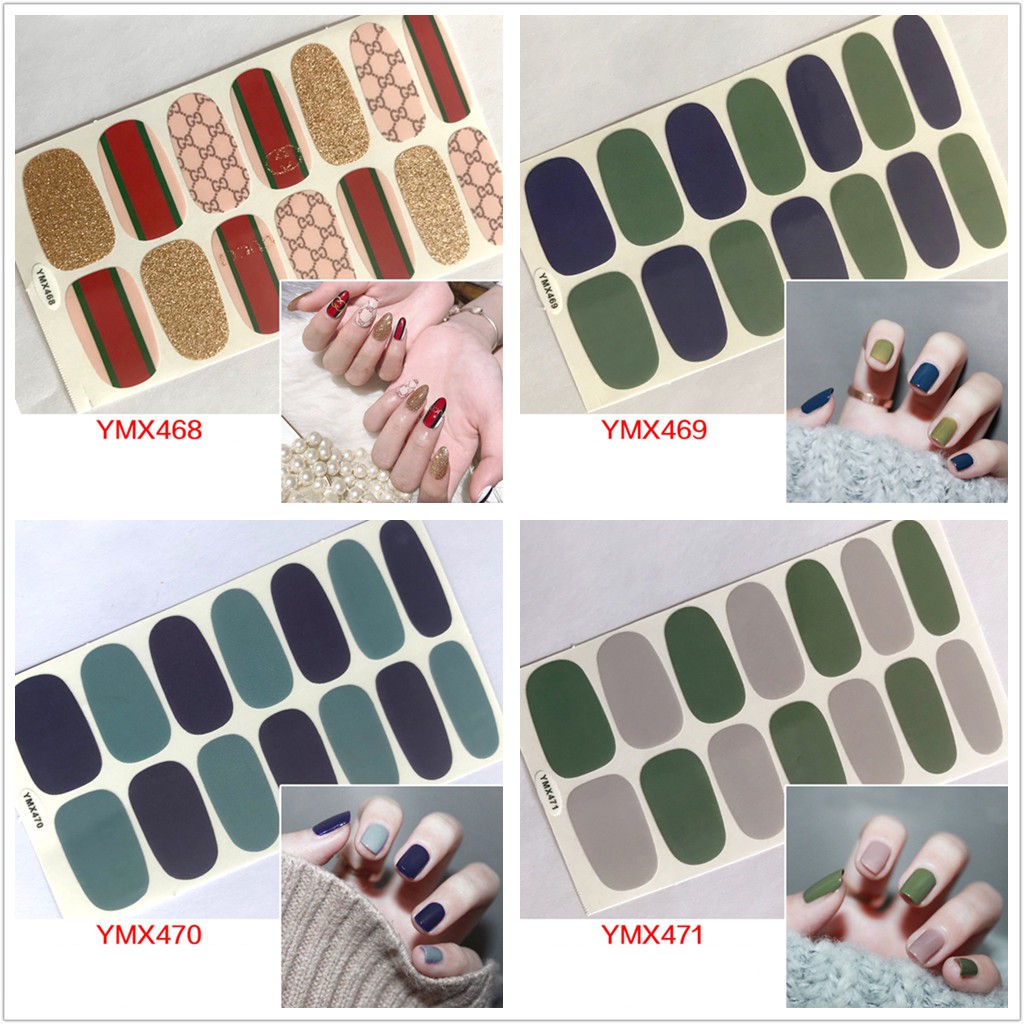 Ymx458-475 Stiker Kuku 3D Bahan Akrilik untuk Nail Art