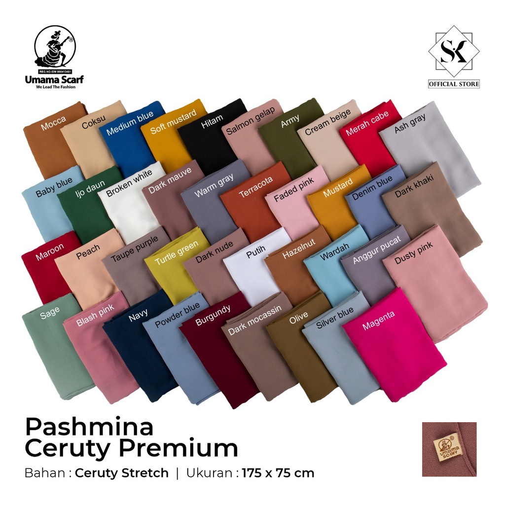 Pashmina Ceruty Premium Umama / Kerudung Pashmina