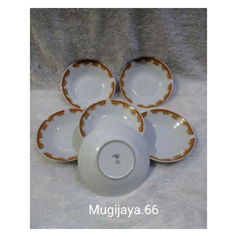 piring makan mahkota 8 inch/ piring lilia 6 pcs