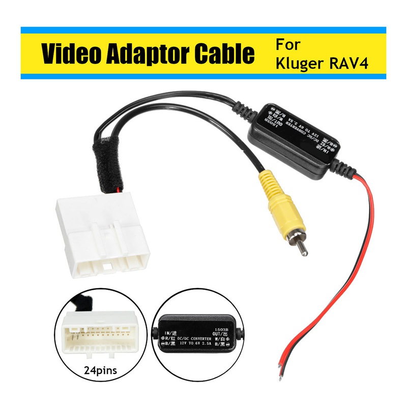 Kabel Adapter Konektor Kamera Mundur Mobil 24 Pin Ke GPS Untuk Toyota Kluger RAV4