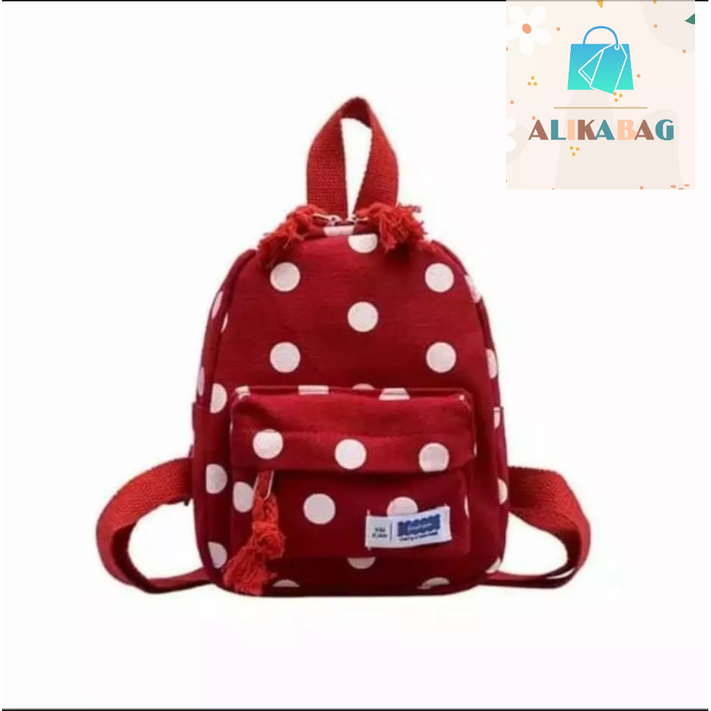 ALIKA BAG - Tas Ransel Mini Motif Pulkadot cute Mini Bagpack