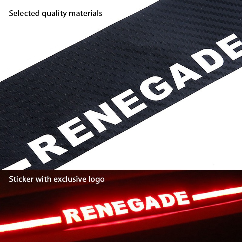 Stiker Lampu Rem Tinggi Bahan Serat Karbon Untuk Dekorasi Mobil Jeep Renegade