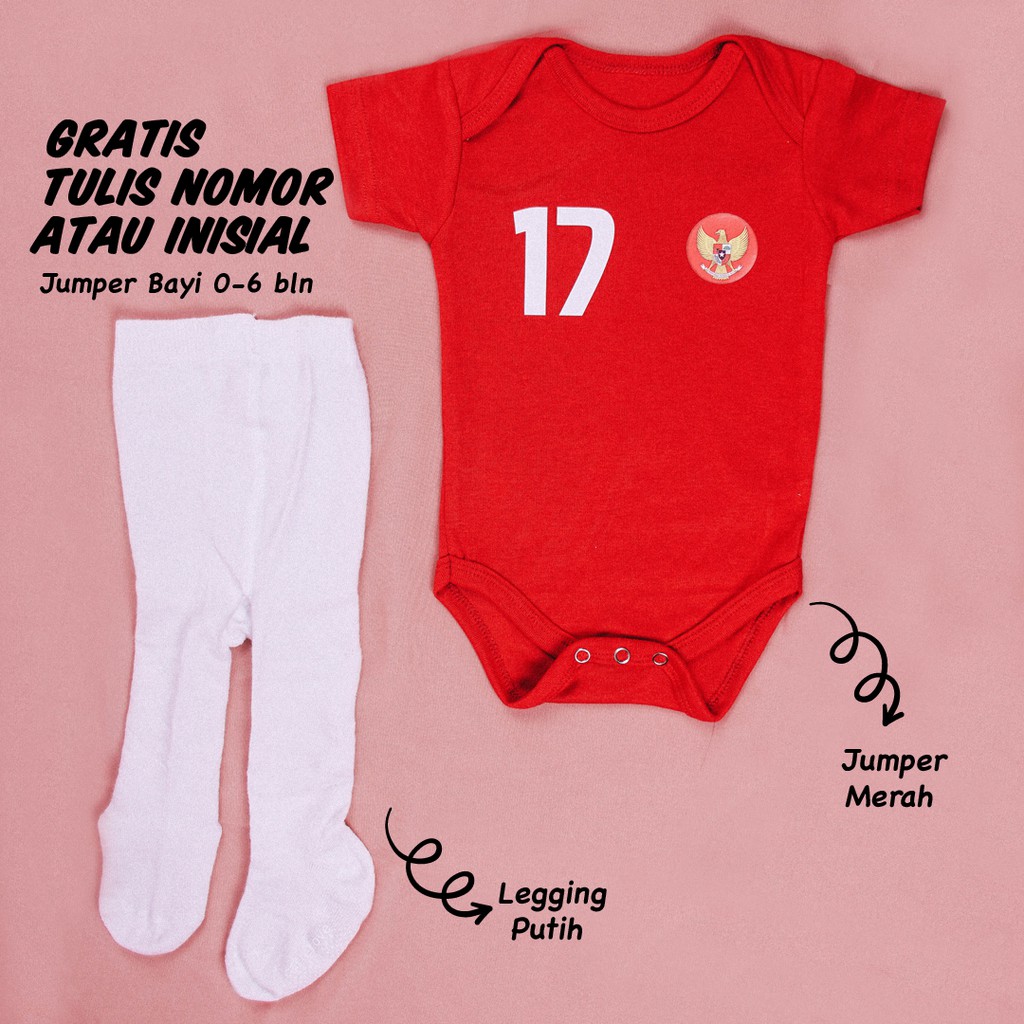 Jumper Bayi  Merah Putih Baju Bayi Custom  Set Baju  Bayi  