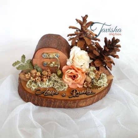 Tempat Cincin Rustic / Box Cincin Kayu