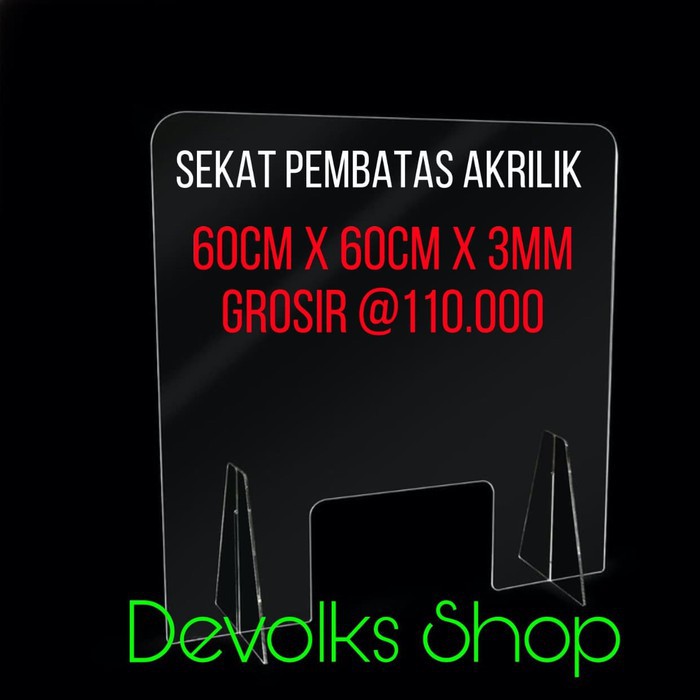 PARTISI / SEKAT / PEMBATAS MEJA AKRILIK TABLE DIVIDER 100*70  x 5mm