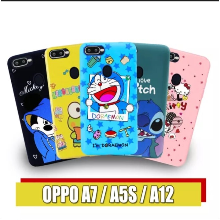 Case Oppo A12 A5S A3S A37 A71 A83 F9 A31 2020 Karakter Doraemon Stitch Hello Kitty Mickey Mouse