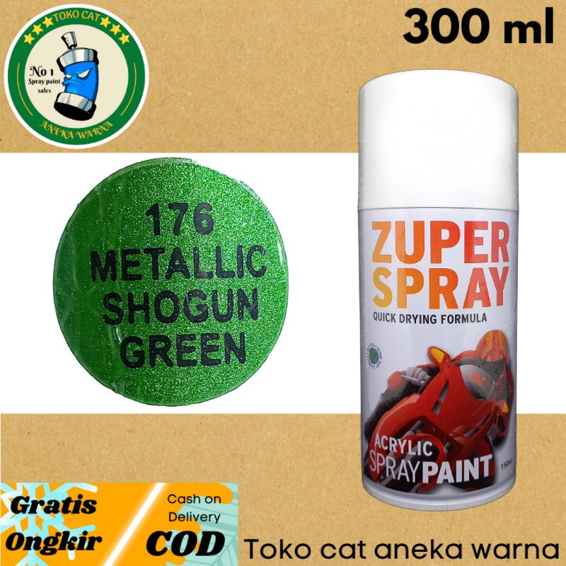 cat semprot 300cc metallic metalik shogun green hijau zuper spray produk dari rj london spray paint pilok pilox