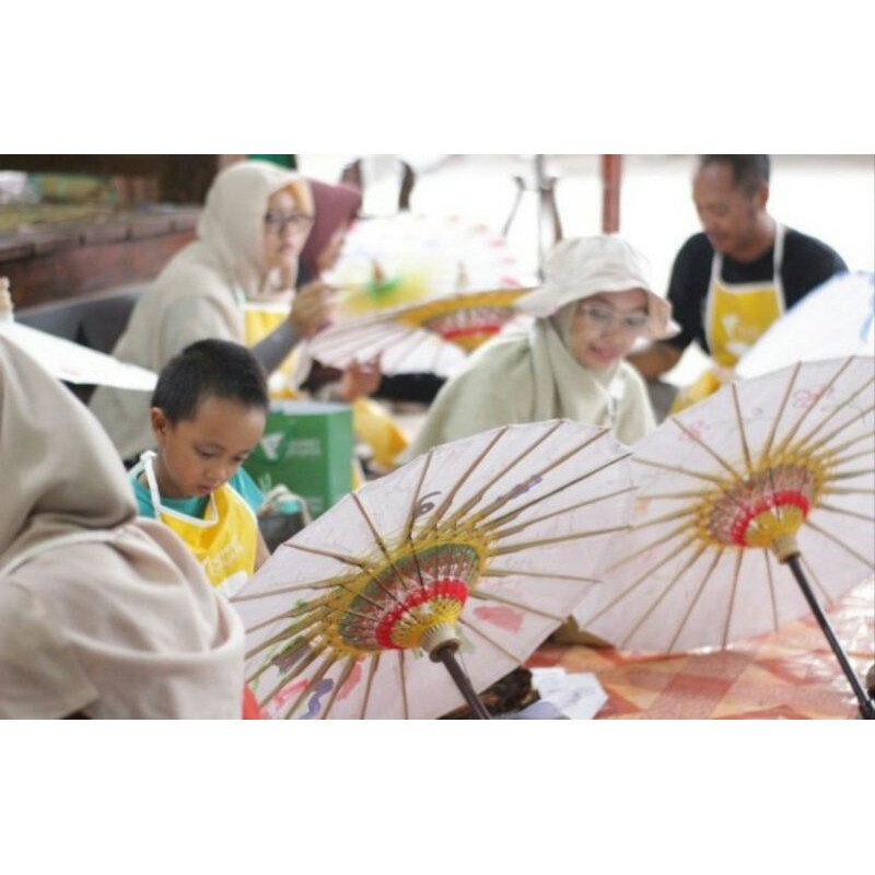 Payung Lukis diameter 50cm/Payung Geulis/Payung Hias/Payung Jepang/Bahan Kain Sateen Feles