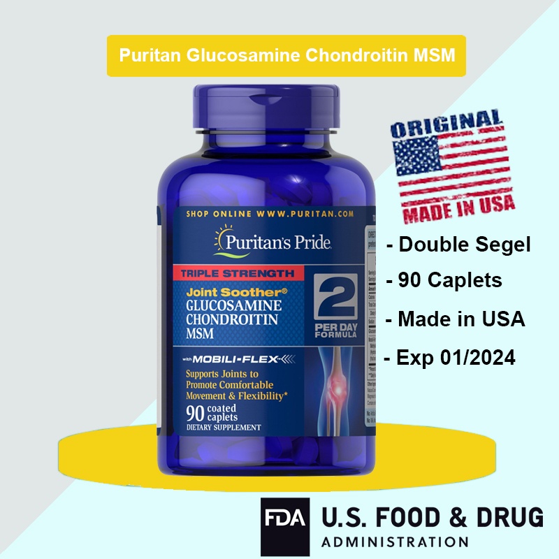 Glucosamine Chondroitin MSM Nutrilabs Puritan Puritan's Pride Isi 60 90 Made in USA !