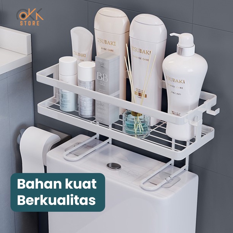 OKK Rak Kamar Mandi Tempel Rak Toilet Tempat Penyimpanan Gantung Anti Karat / Rak Tempat Sabun Shampo Mandi