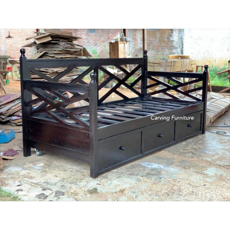 kursi bale bale tempat tidur jati minimalis