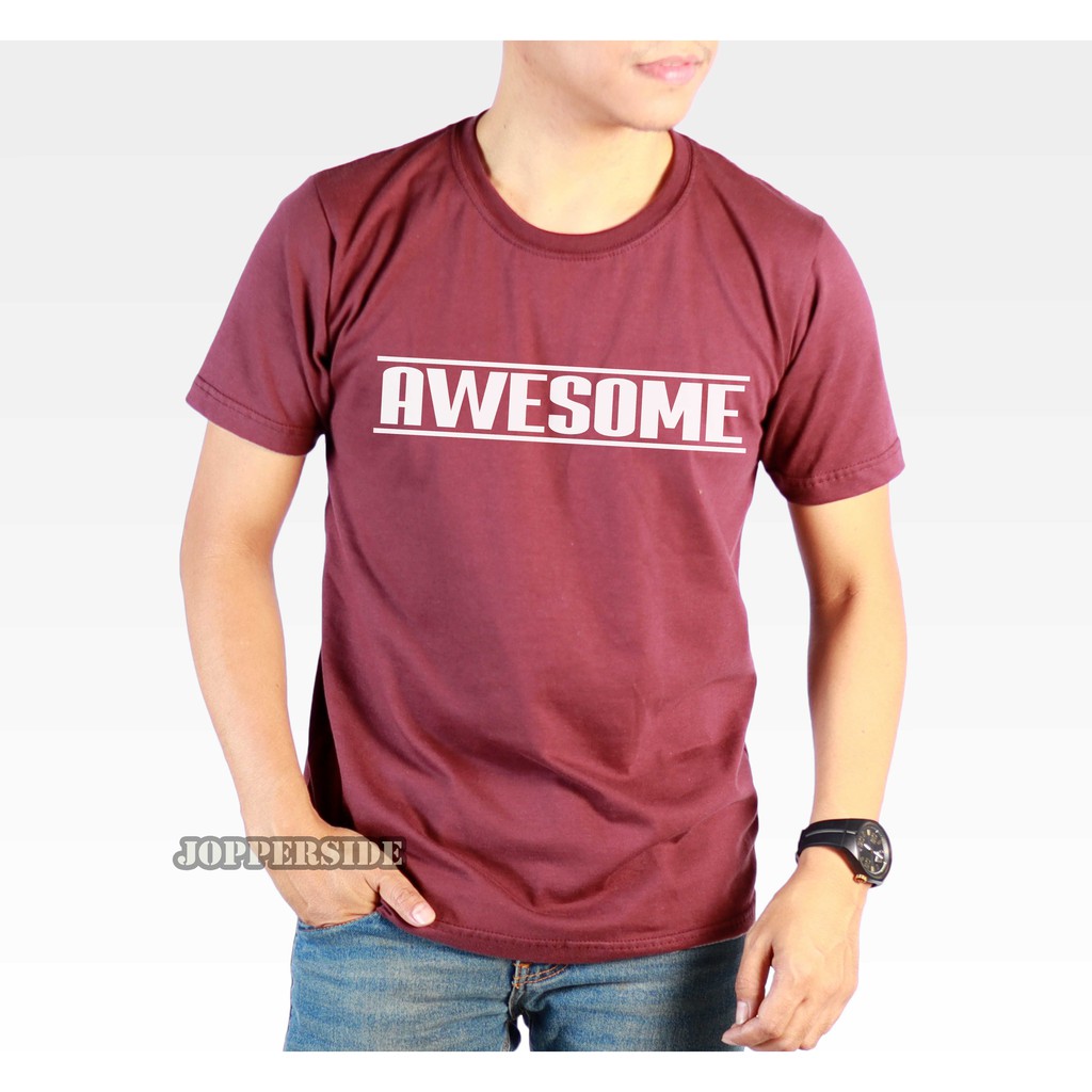 JOPPERSIDE KAOS DISTRO TULISAN AWESOME PRIA ORIGINAL PREMIUM TS22