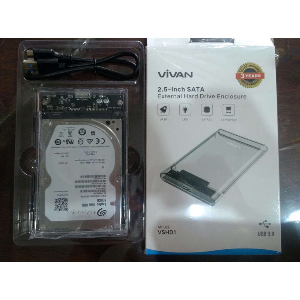 HDD Second 2.5" Seagate 500Gb + Casing External HDD