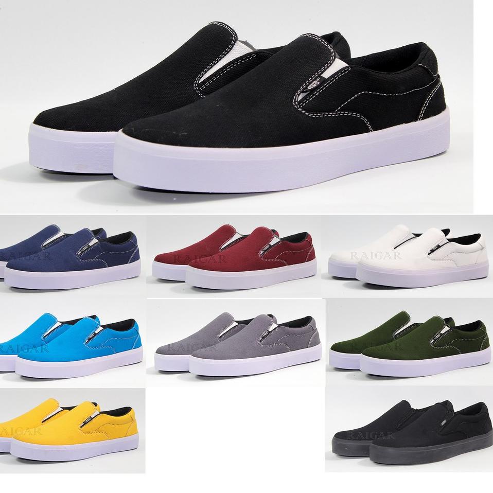 HOT SALE Sepatu Vans Slip On Mono Tanpa Tali Pria Casual Santai Murah