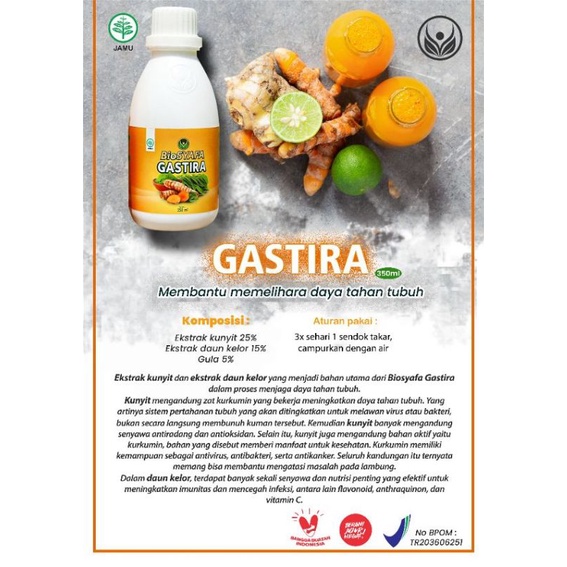 Biosyafa Gastira / Biosyafa CG17 (GERD, PENCERNAAN)