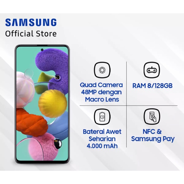 HP Samsung A51 Hitam Ram 8 Rom128