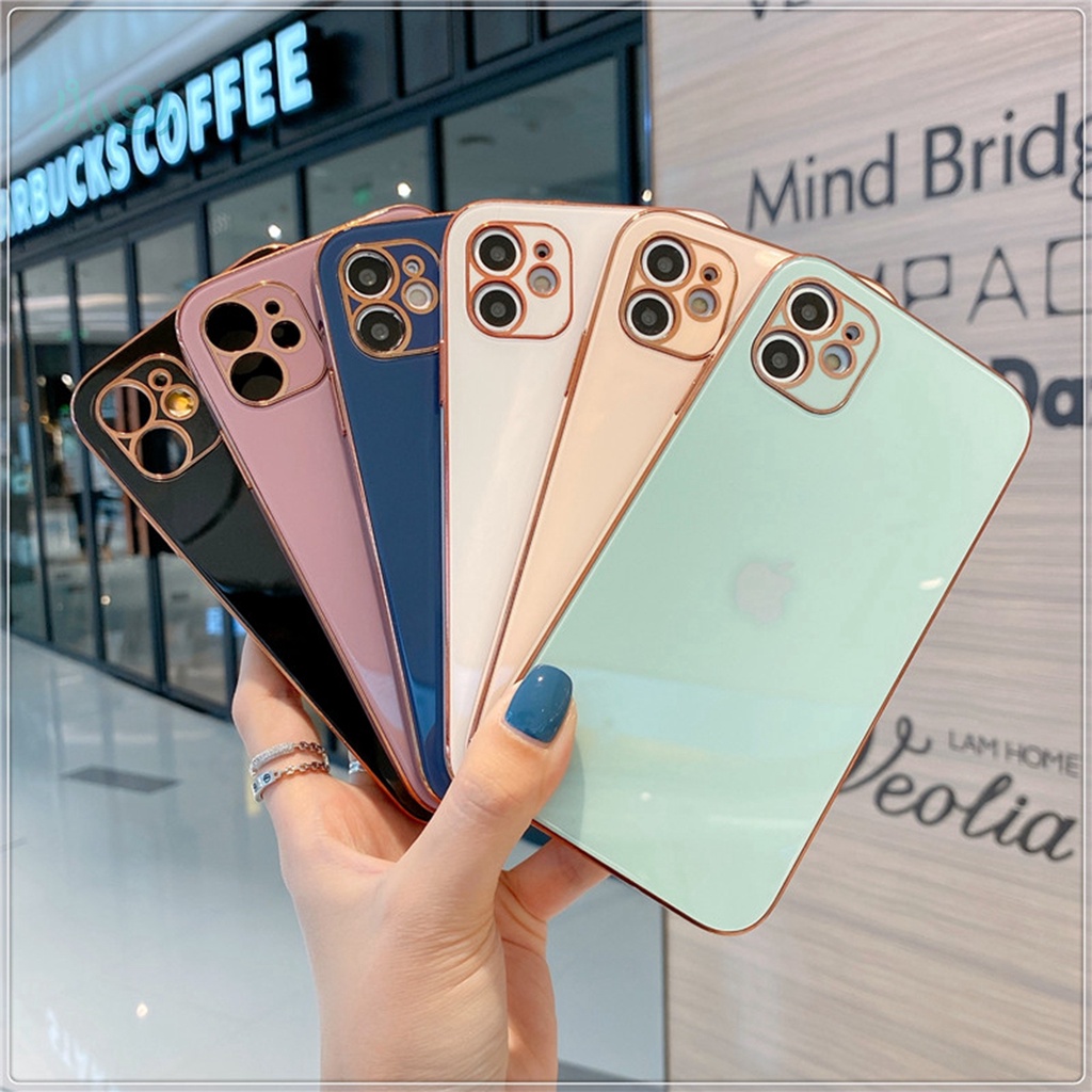 6D Plating tempered glass case iphone 11 12 pro max X XS MAX XR 7+ 8 PLUS SE 2020 11 Pro MAX luxury Electroplated case lens protector full cover