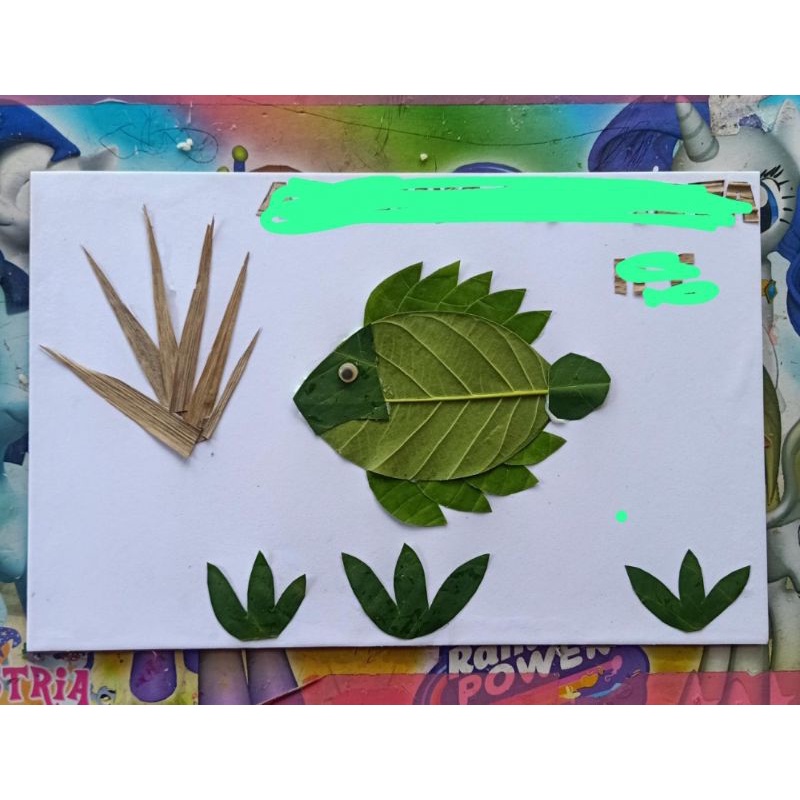 kolase daun kolase hewan kerajinan kolase