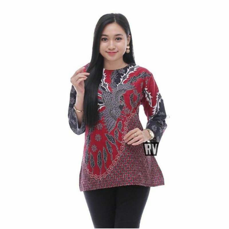 ATASAN BATIK WANITA M L XL XXL-G Blus Murai Merah
