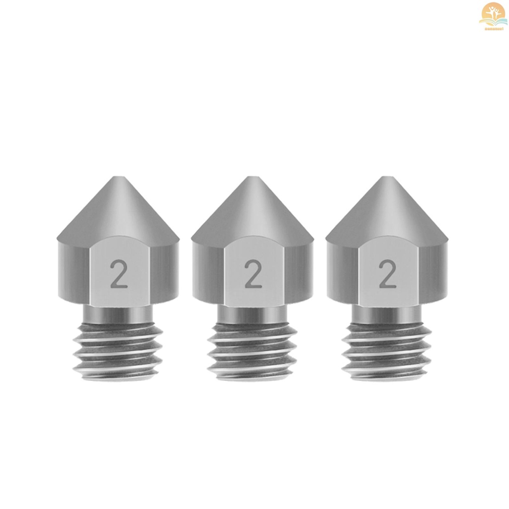 3D Printer Parts 3pcs TC4 Titanium Alloy Nozzles 0.2/0.3/0.4/0.5mm Optional M6 Thread MK8 Extruder Nozzle for 1.75mm Filament Compatible with Creality CR-10 Ender 3 Ender-3 Pro