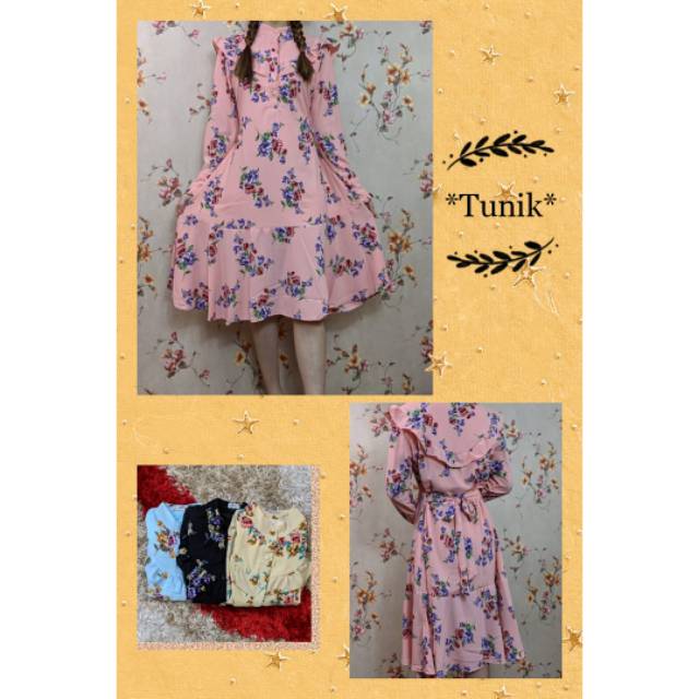 Tunik bunga monalisa bahan sifon kwalitas import