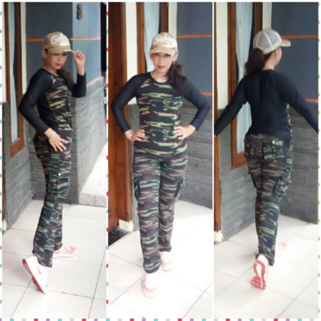 Baju Senam Aerobik/Baju Senam Zumba Army