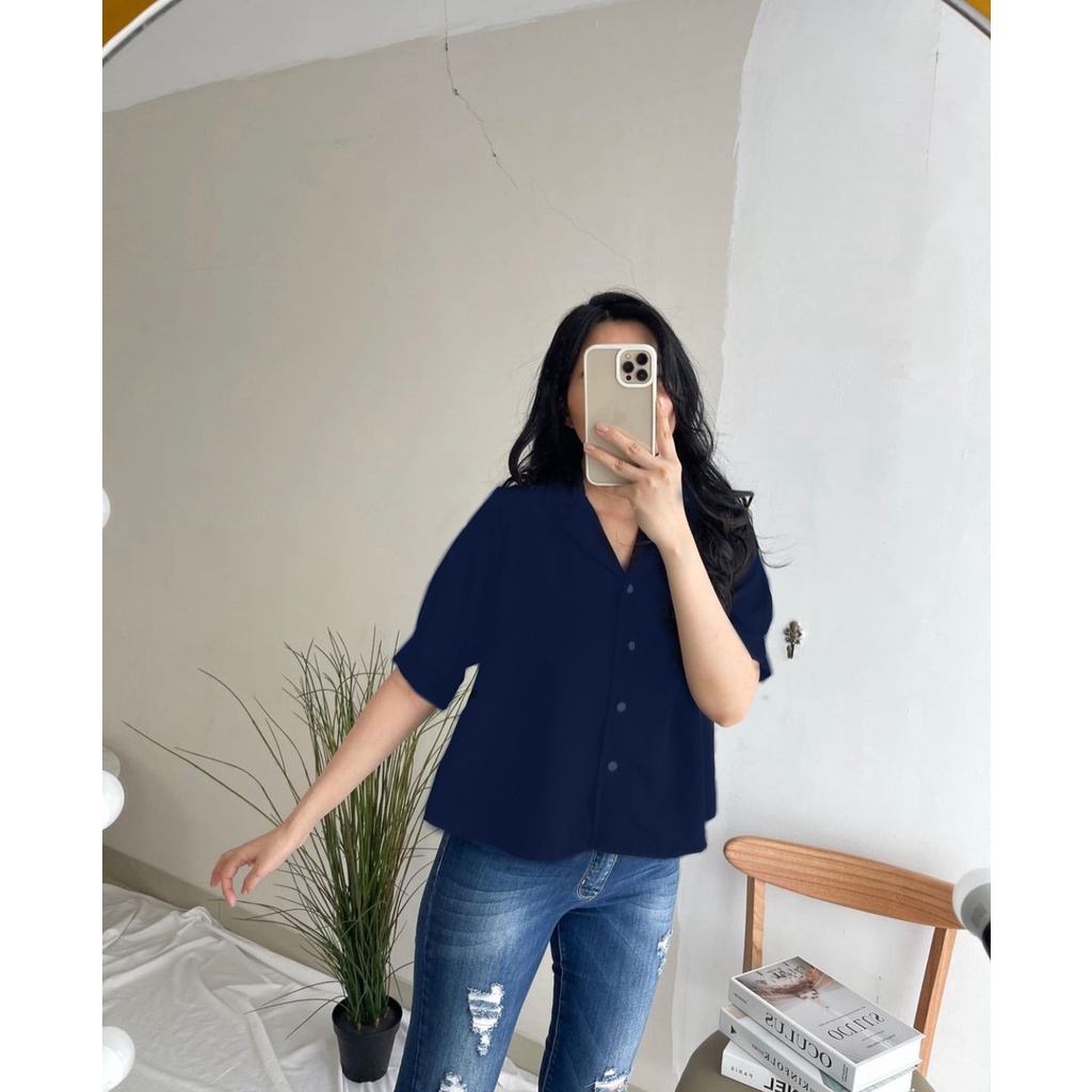 Basic id fashion COD kemeja wanita polos / Blouse wanita dylan