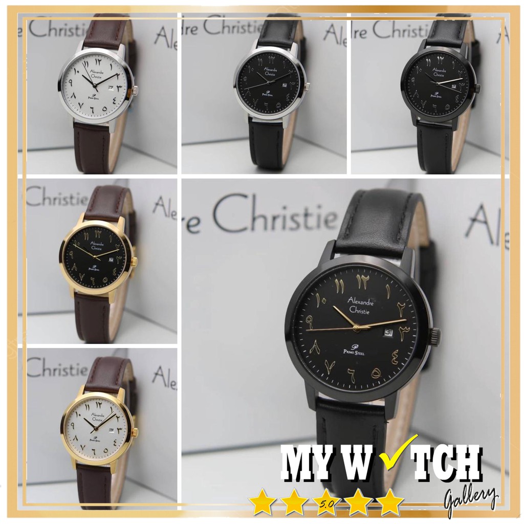 Jam Tangan Alexandre Christie AC 1024 LD Leather Strap Wanita Original Diameter 3,2 cm