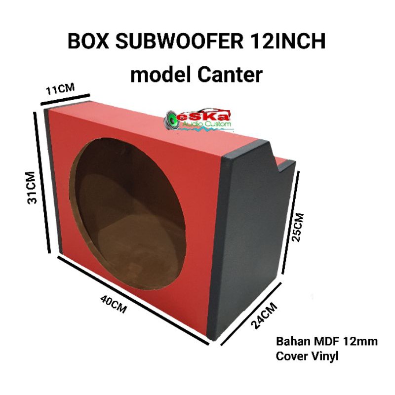BOX SUBWOOFER 12inch Mobil Canter warna hitam