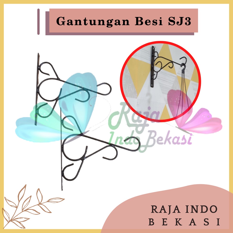 Rajaindobekasi Standing Pot Gantung Besi SJ3 Gantungan Cantol Cantolan Pot Bunga Sangkar Burung Pot Gantung Besi Tanaman Hias Hiasan Dinding Tembok Tanaman Gantung Gantungan Pot Bunga Rak Bunga Dinding Tembok