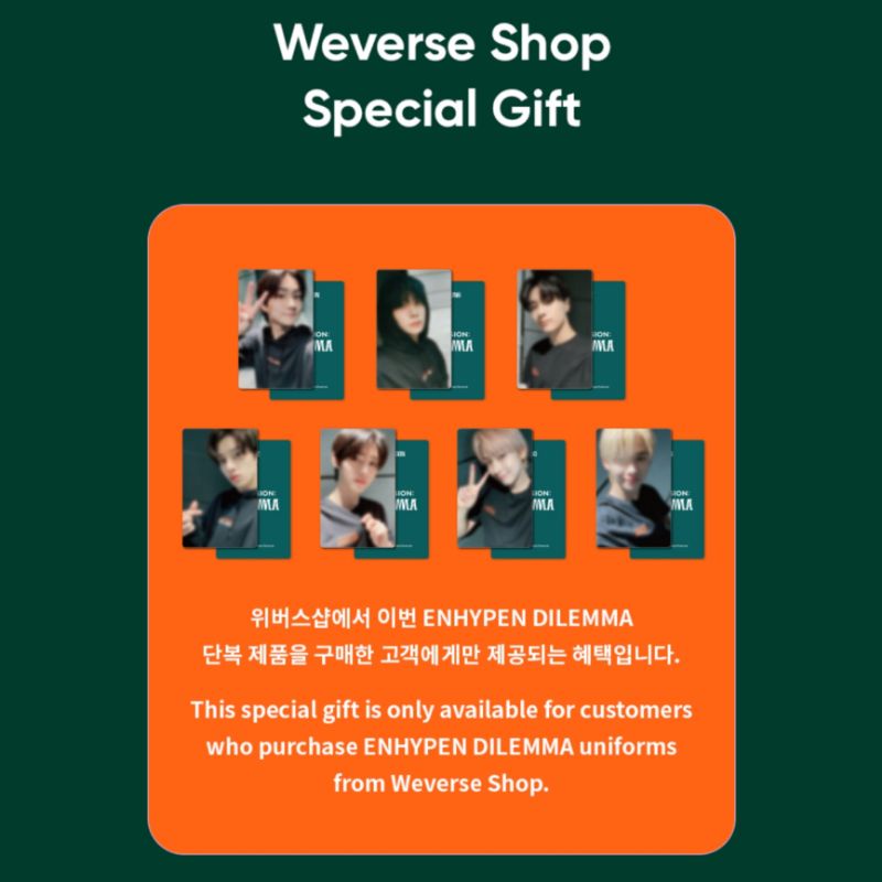 [HANYA DP] ENHYPEN UNIFORM DIMENSION DILEMMA UNI PHOTOCARD PC MERCH JUNGWON HEESEUNG JAY JAKE SUNGHO