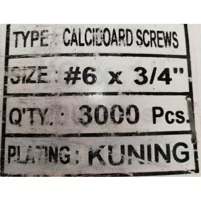 Jual Skrup Kalsiboard / Skrup Grc Kuning / Calciboard Screws Juara