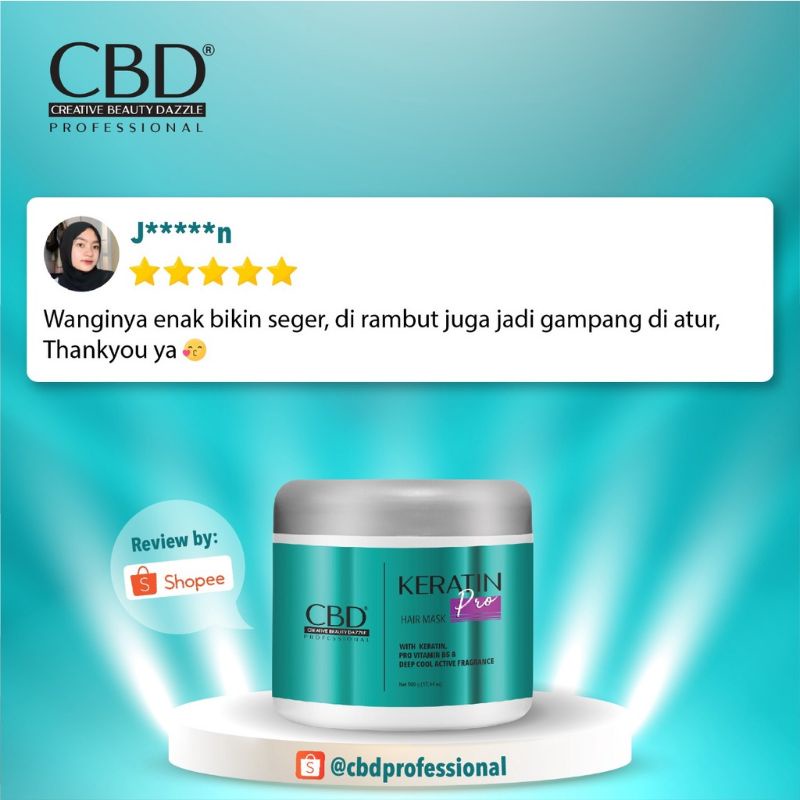 CBD Professional Karatin Pro Daily Use Hair Mask ( Masker Rambut Treatment 500Ml)