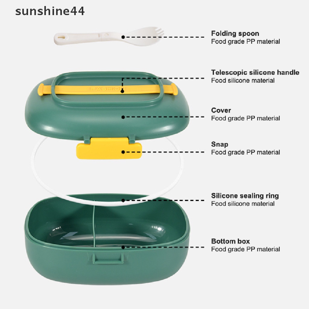 Sunshine Kotak Makan Bento Portable Ringan Dengan Strap Untuk Anak