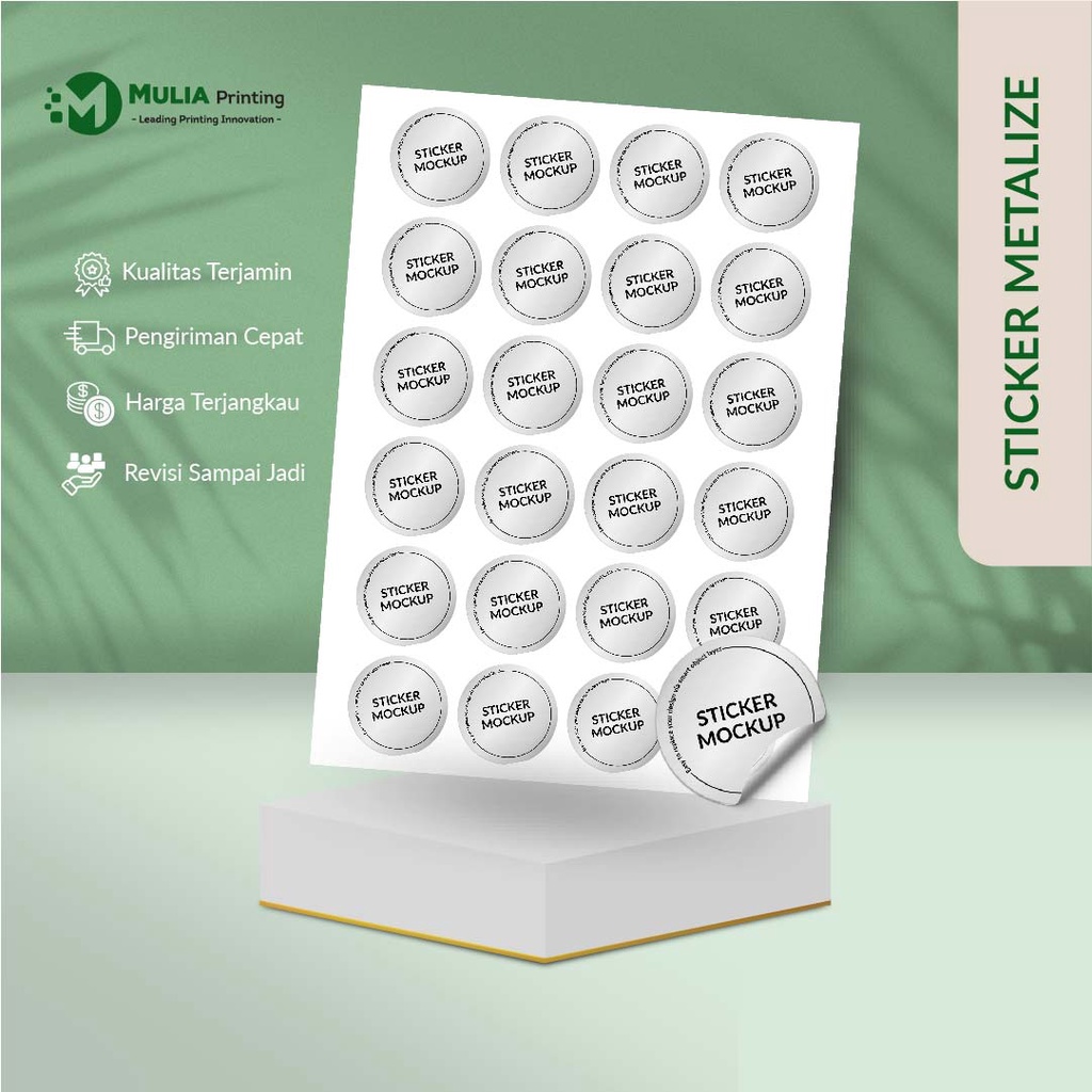 

Cetak Stiker Label Silver / Silver metalize CUSTOM - MULIA PRINTING