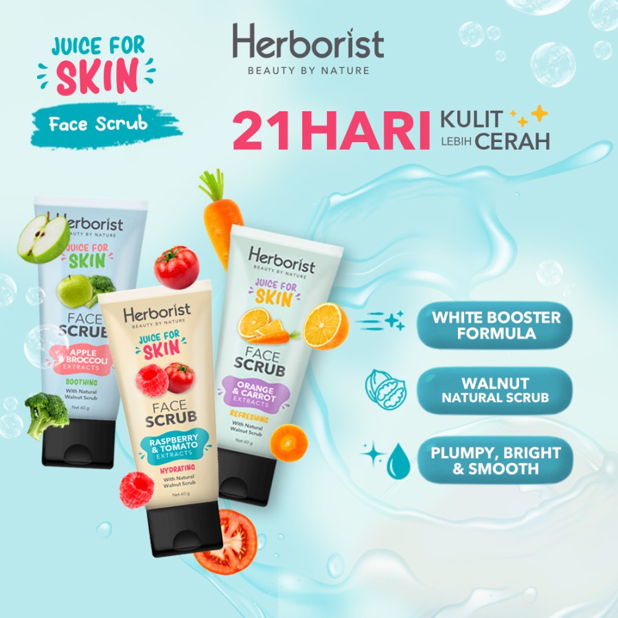 Herborist Face Scrub Juice For Skin / Scrub Wajah 60gr