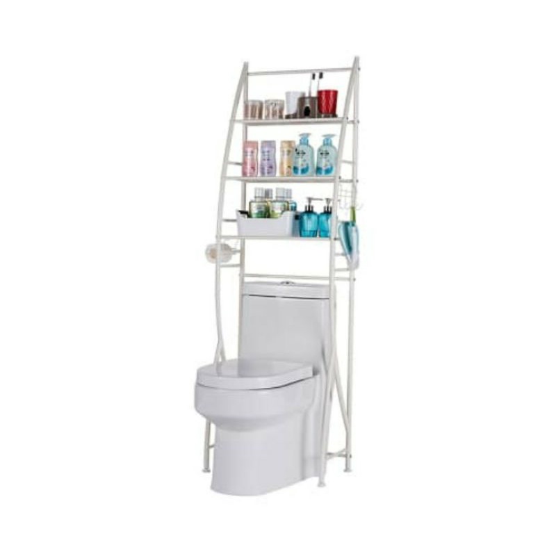 MASTERSPACE RAK BESI CLOSED KAMAR MANDI SERBAGUNA/ACE STORAGE SHELF 3 TIER F/ TOILET WHITE TUBE/RAK CLOSED KAMAR MANDI