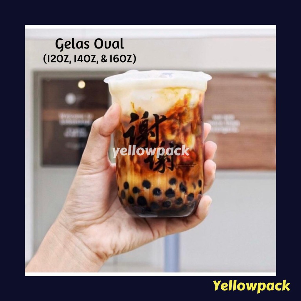 Gelas Oval 12 OZ, 14  OZ, 16 OZ / Gelas U/ Cup Oval / Cup U / Cup Bulat