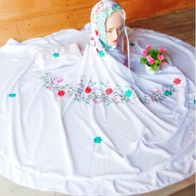 MUKENA MUKENAH RUKUH TELEKUNG  POTONGAN PUTUSAN ATAS BAWAH DEWASA MOTIF BUNGA MURAH  POLINO ADEM COD